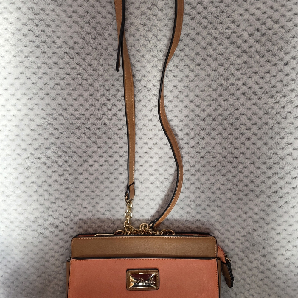 Simply Noelle Tan and Orange Crossbody Bag